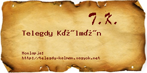 Telegdy Kálmán névjegykártya